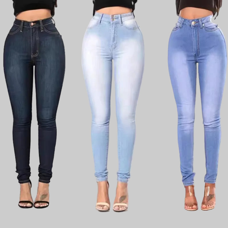 High-Waisted Bleached Distressed Skinny Ankle Jeans