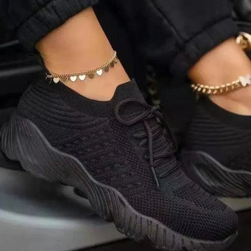 Breathable Mesh Casual Lace-Up Sneakers