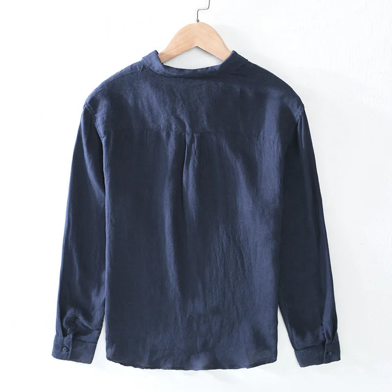 Linen Long Sleeve Pullover Shirt