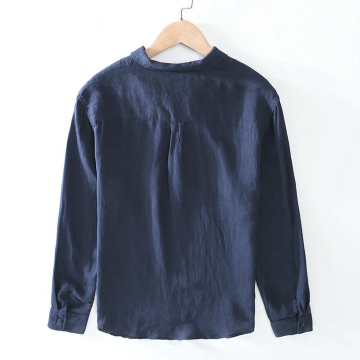 Linen Long Sleeve Pullover Shirt