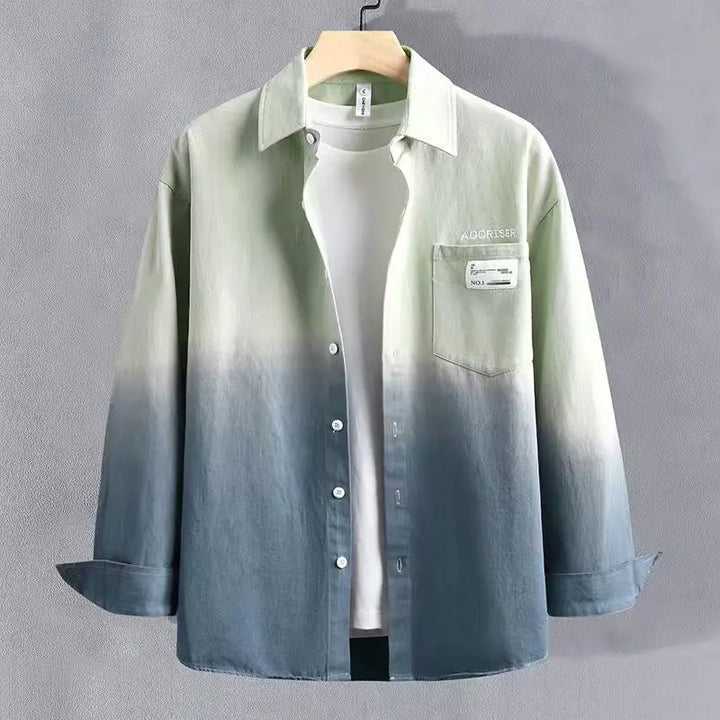 Gradient Casual Long Sleeve Shirt