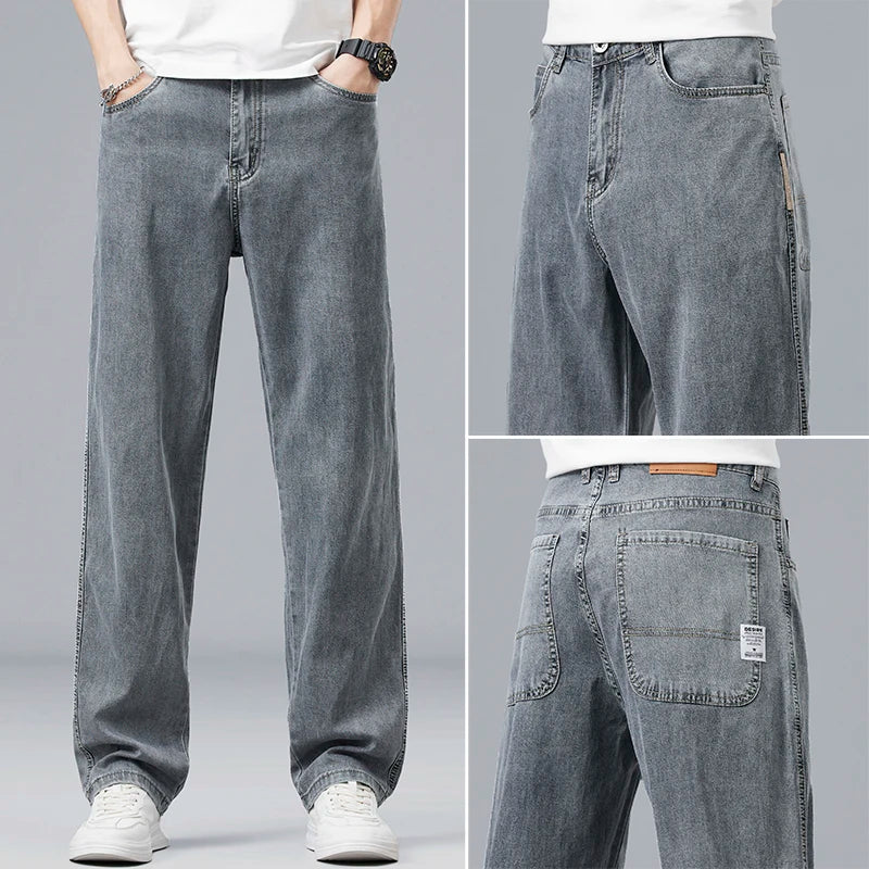 Men's Ultra-Thin Straight Denim Jeans
