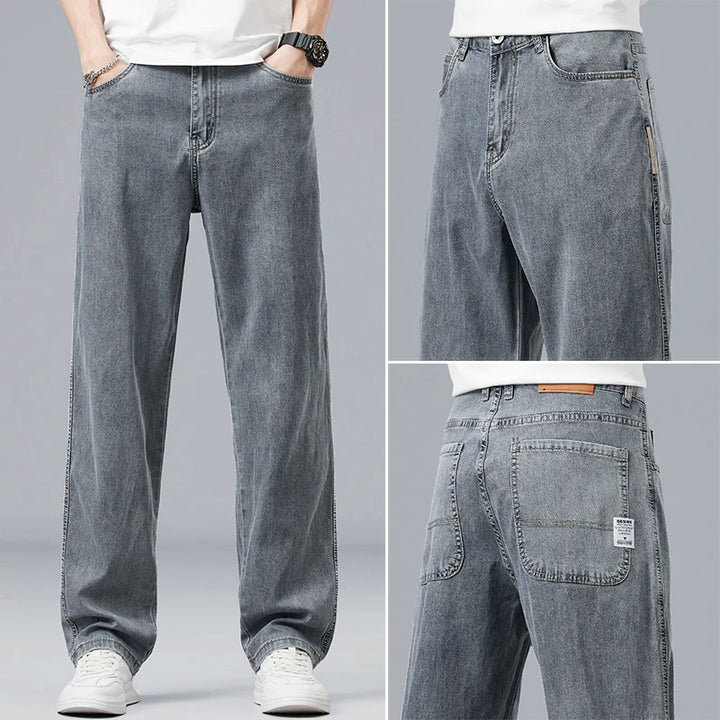 Men's Ultra-Thin Straight Denim Jeans