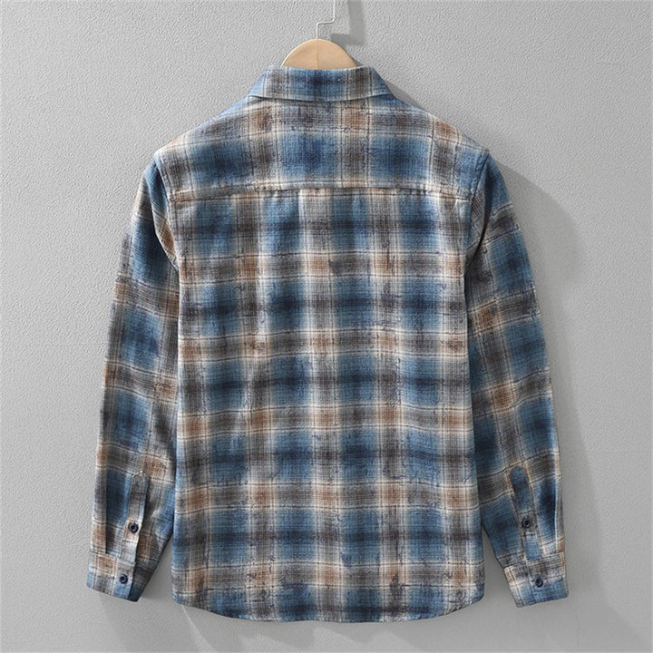 Long Sleeve Plaid Shirt-Loose Fit