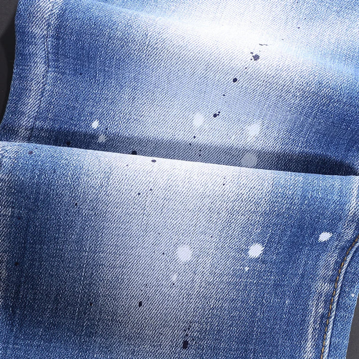 Retro  Slim Fit Ripped Jeans