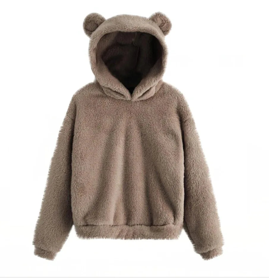 Cozy Plush Rabbit Ear Hoodie Sweatshirt