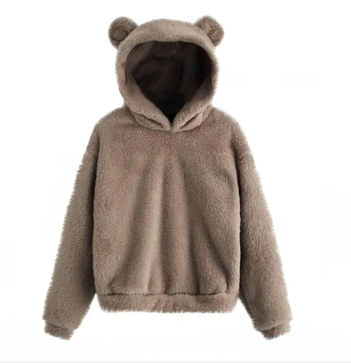 Cozy Plush Rabbit Ear Hoodie Sweatshirt