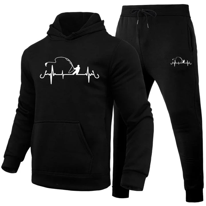Printed Tracksuit Hoodie Sweatpants Set