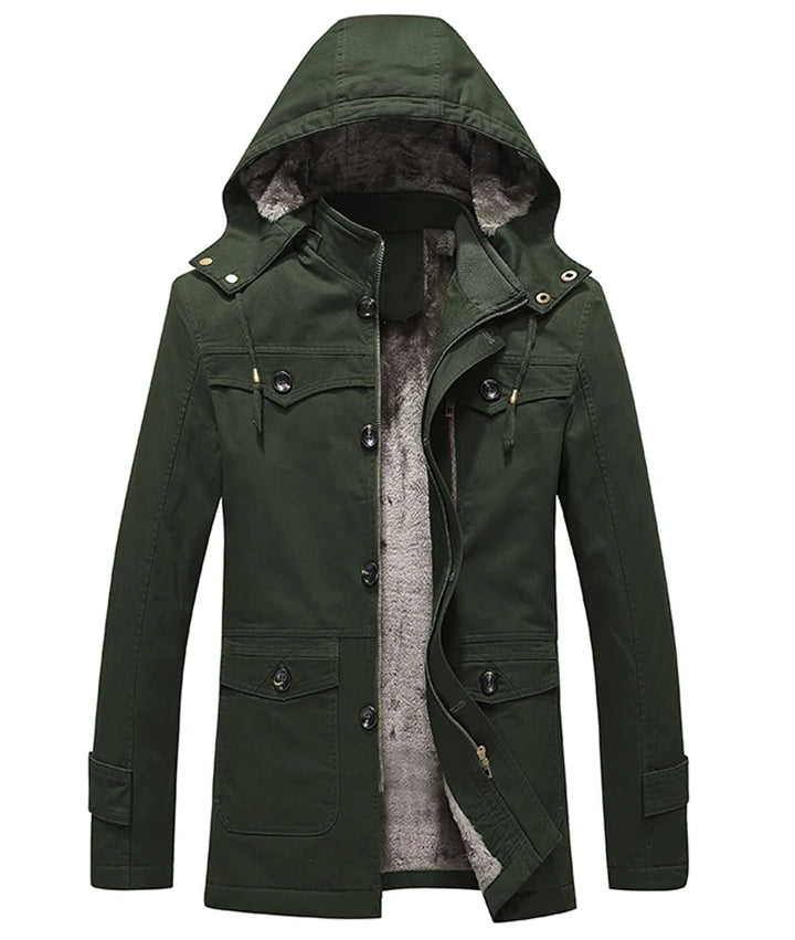 Thick Cotton Padded Multi-Pocket Military Cargo Parka