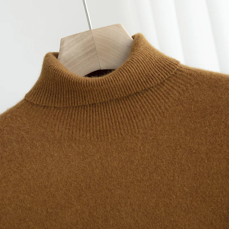 100% Merino Wool Turtleneck Pullover Sweater