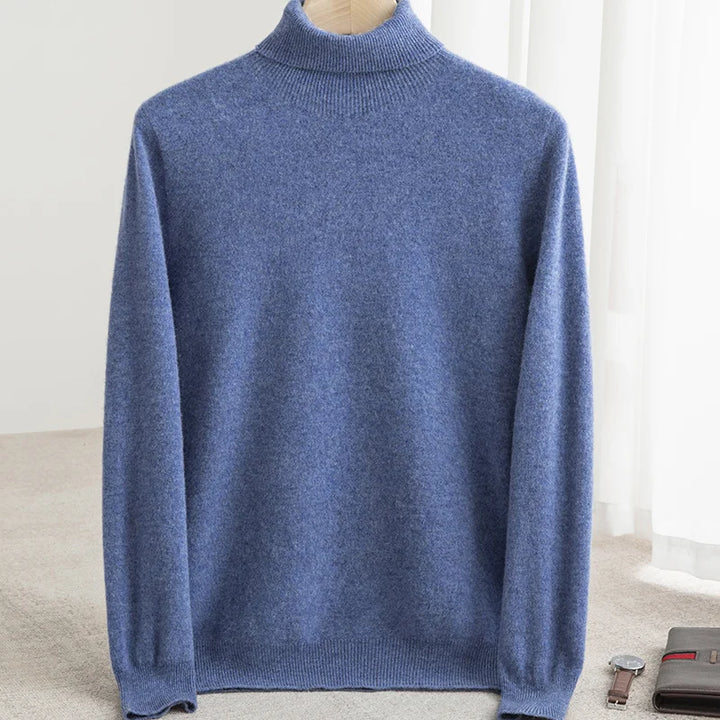 100% Merino Wool Turtleneck Pullover Sweater