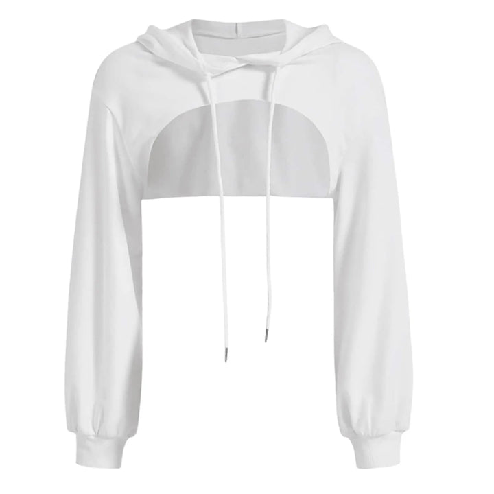 Irregular Cropped Long Sleeve Hoodie