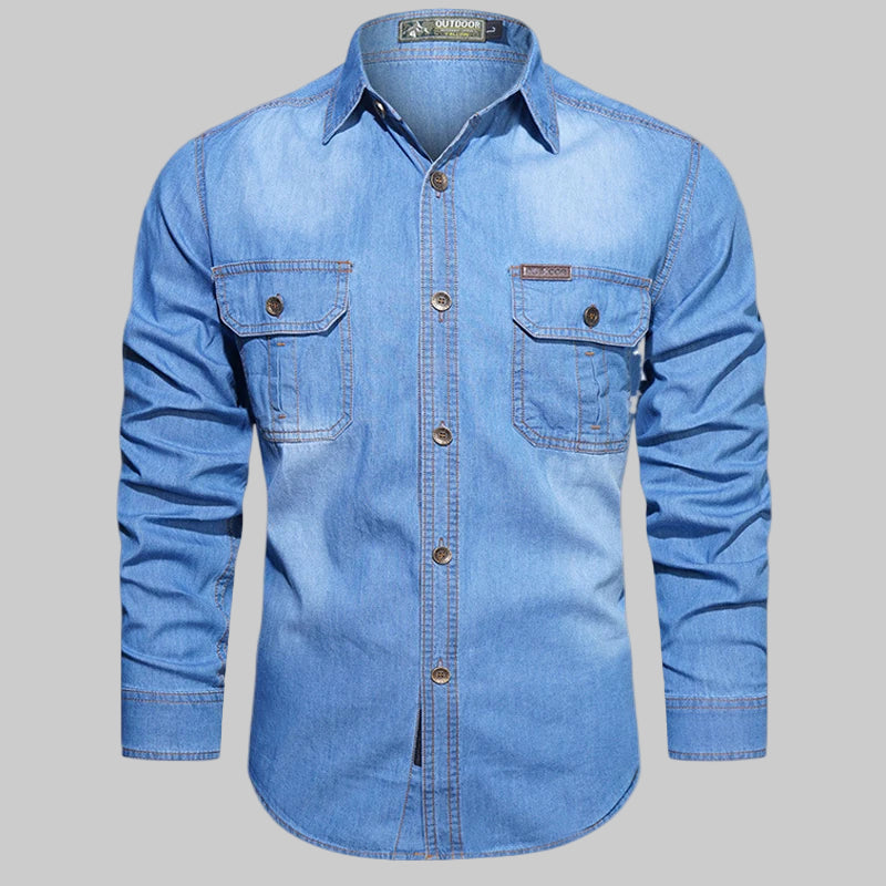 Pure Cotton Bamboo Washed Denim Shirt