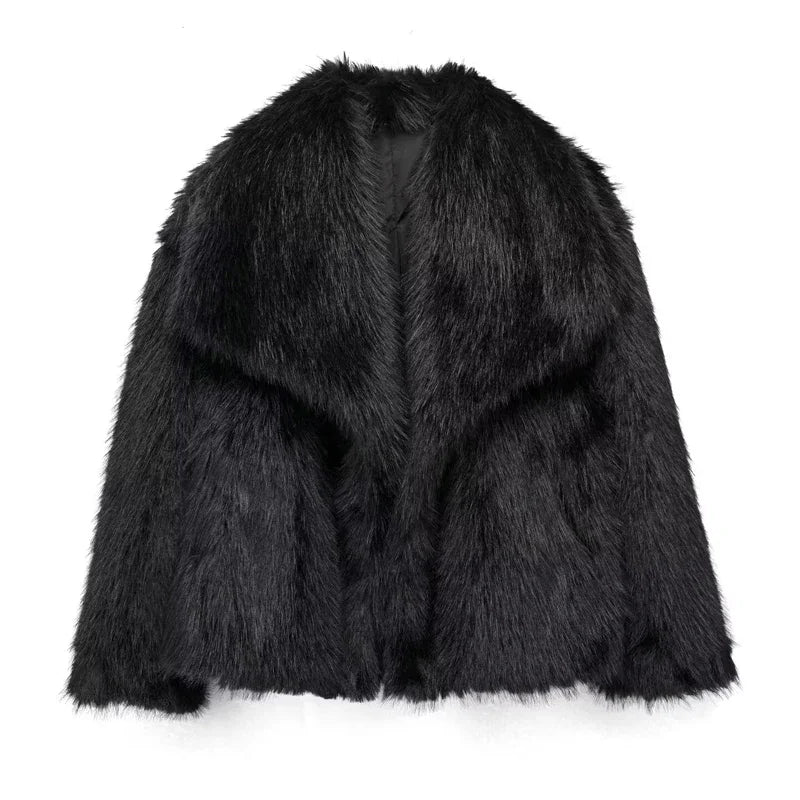 Plush Fluffy Autumn/Winter Faux Fur Coat