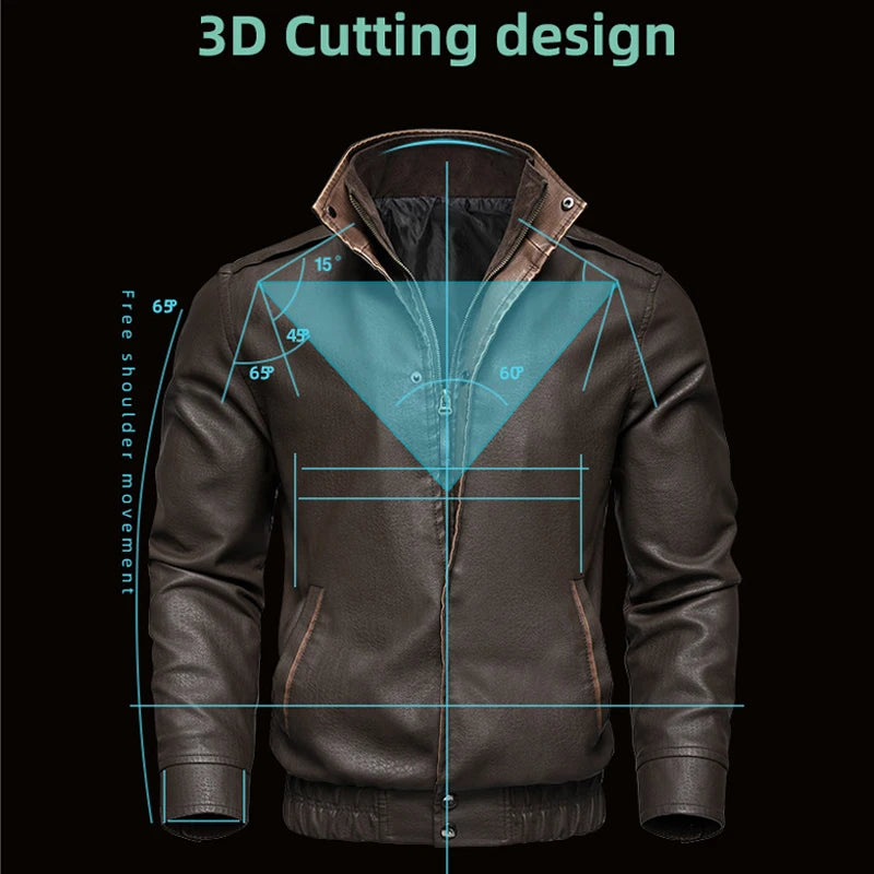 PU Leather Retro Motorcycle Jacket
