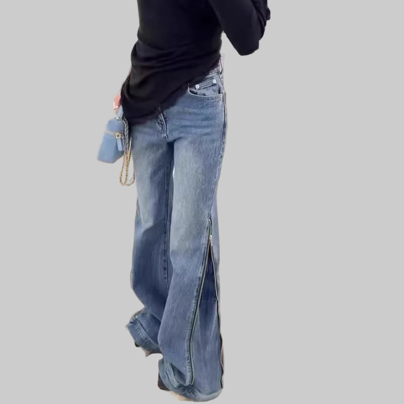 Fitted Mid-Waist Flared Jeans