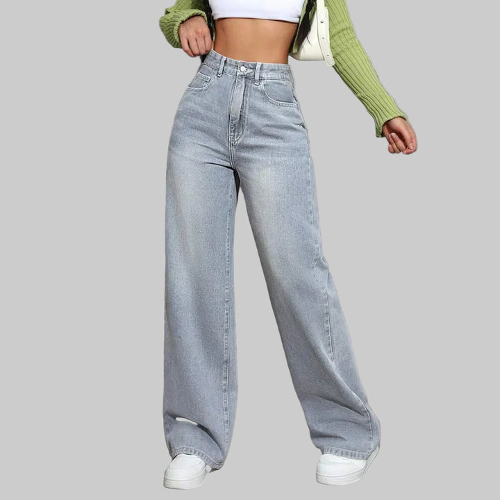 High-Waisted Straight Leg Jeans