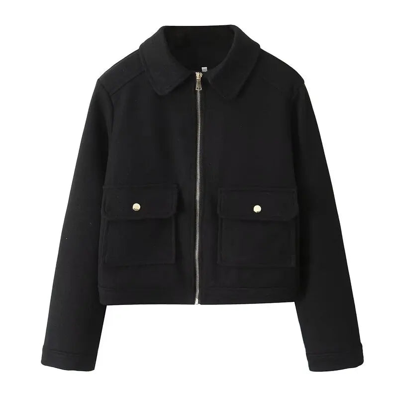 Chic Zipper Accent Coat for Fall