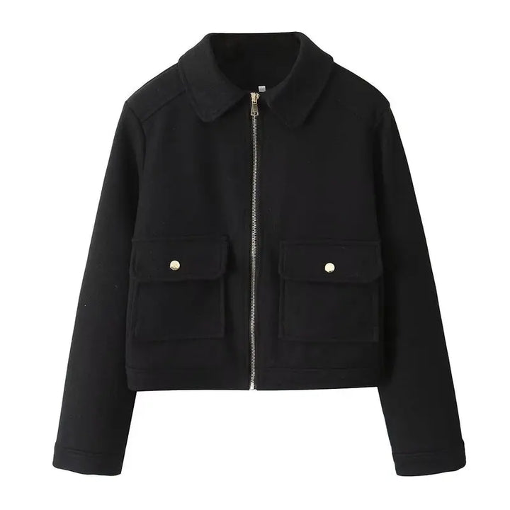 Chic Zipper Accent Coat for Fall