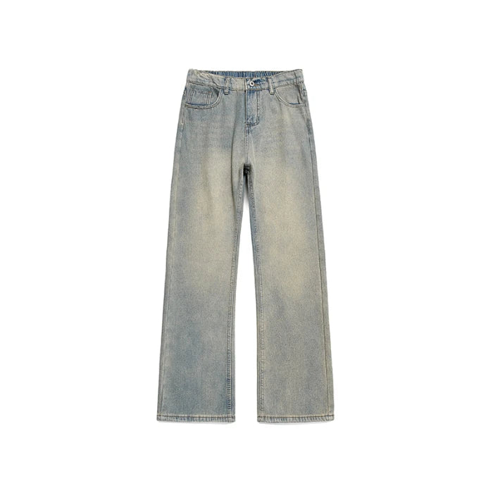 American Retro Blue Washed Loose Jeans