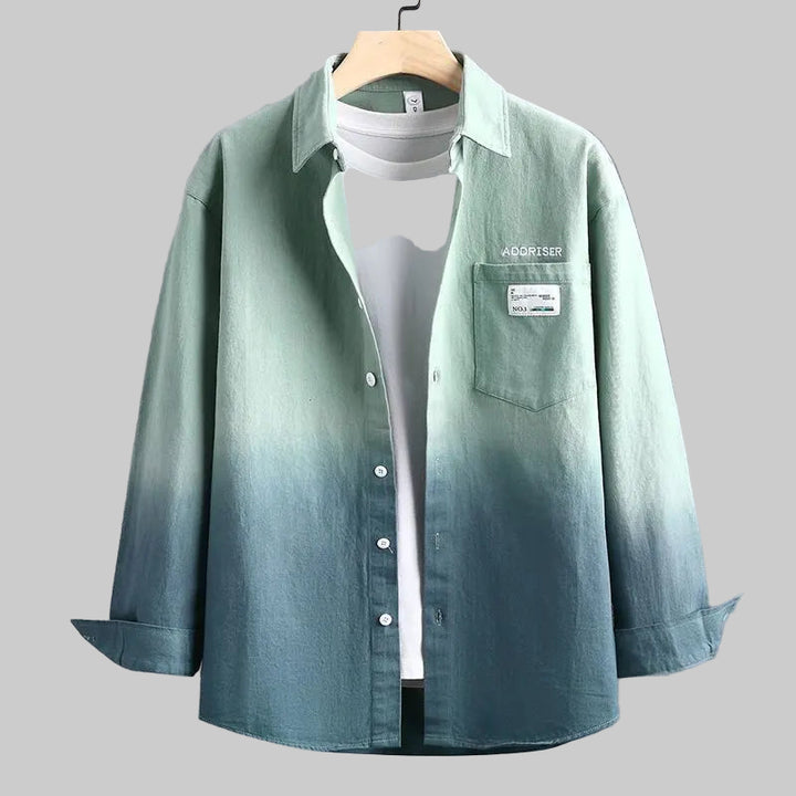 Gradient Casual Long Sleeve Shirt