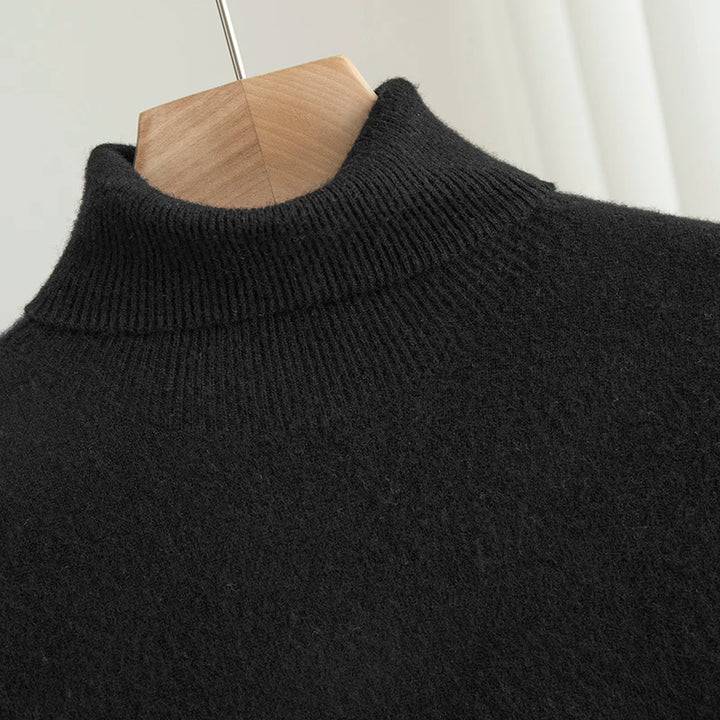 100% Merino Wool Turtleneck Pullover Sweater