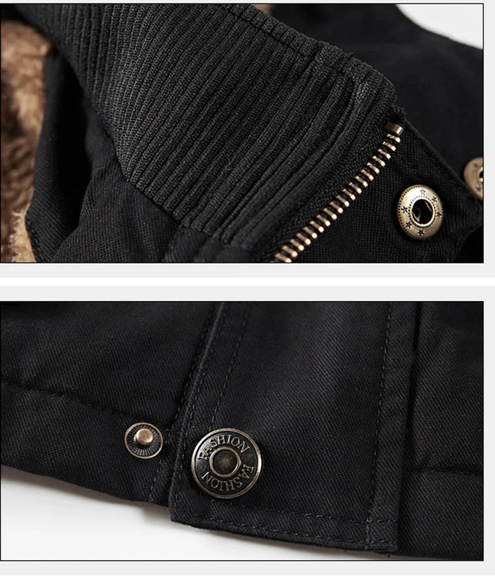 Thick Cotton Padded Multi-Pocket Military Cargo Parka