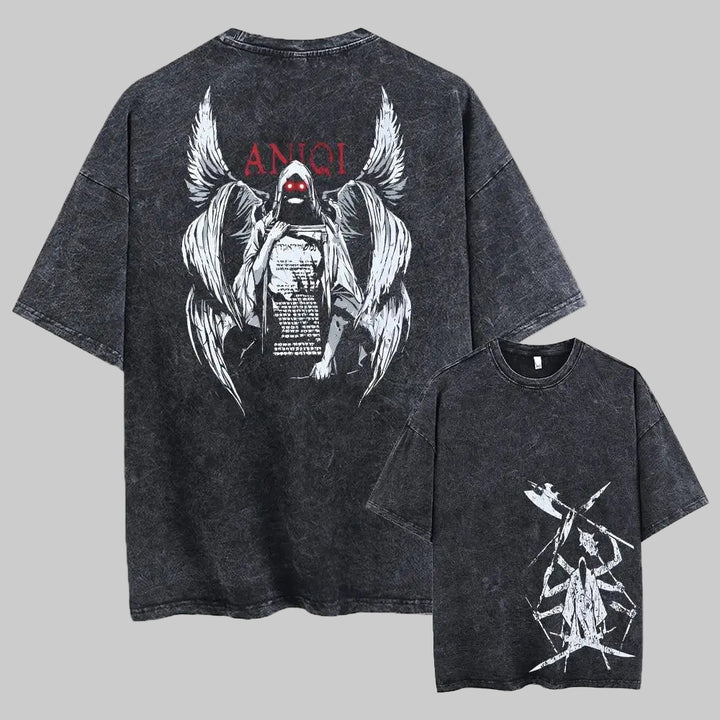 Graphic Harajuku Washed Cotton T-Shirt