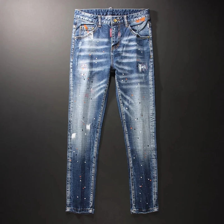 Classic Slim Fit Ripped Jeans