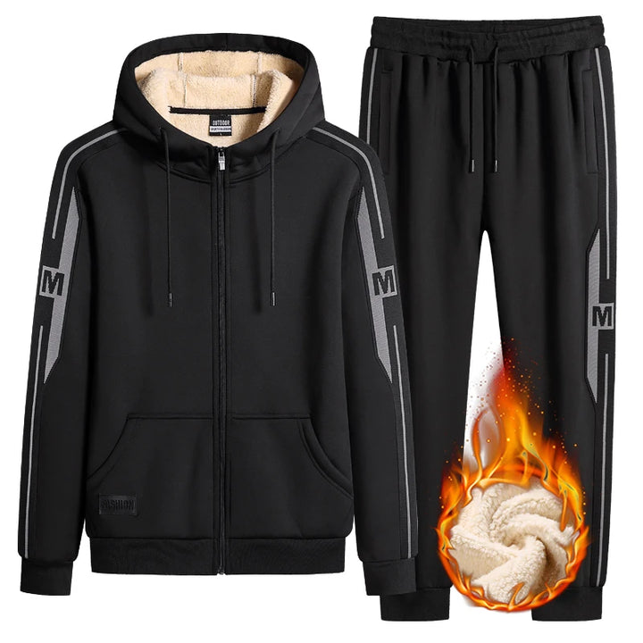 Lamb Cashmere Hooded Zipper Tracksuit