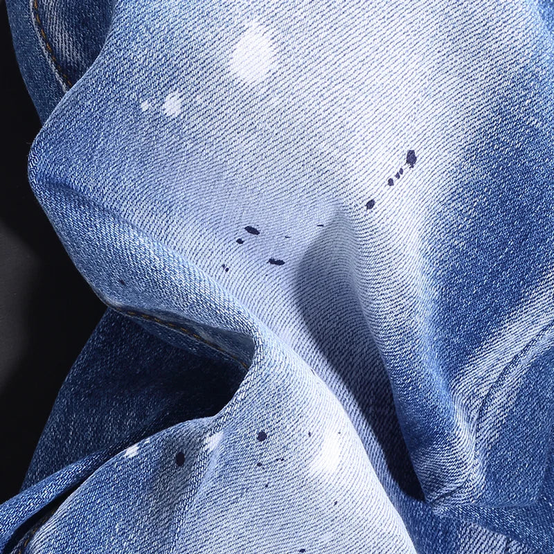 Retro  Slim Fit Ripped Jeans