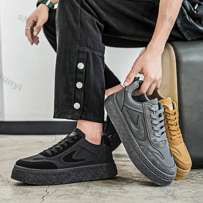 Stylish Lace-Up Casual Platform Sneakers