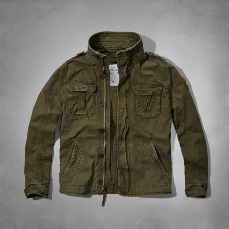 Heavyweight Wash Cotton Military Camouflage Jacket