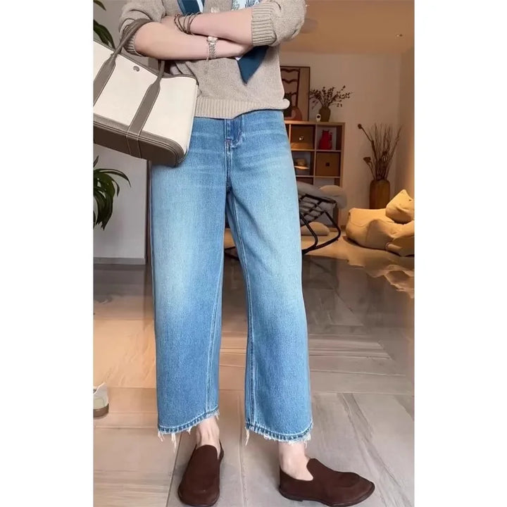 Slim Fit Pear Shape Nine-Leg Jeans