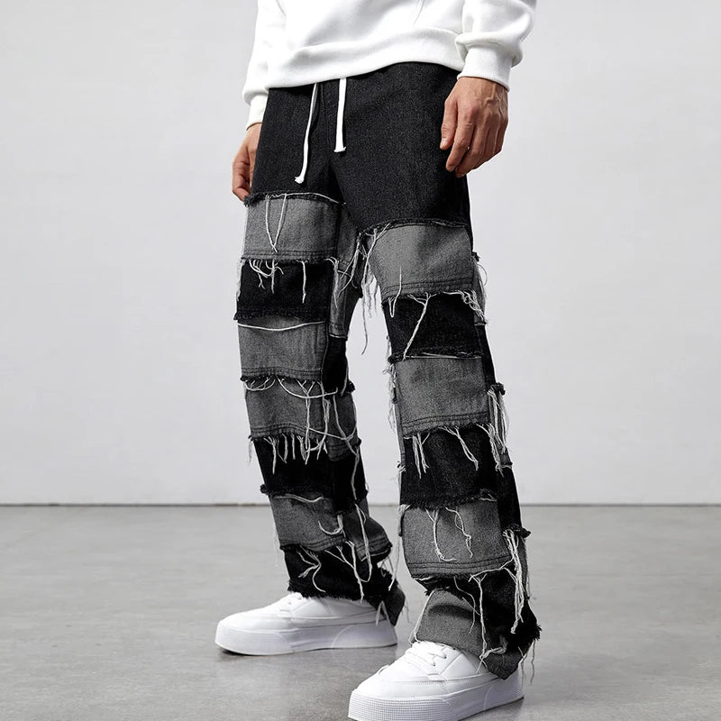 Y2K Whiskered Spliced Jeans