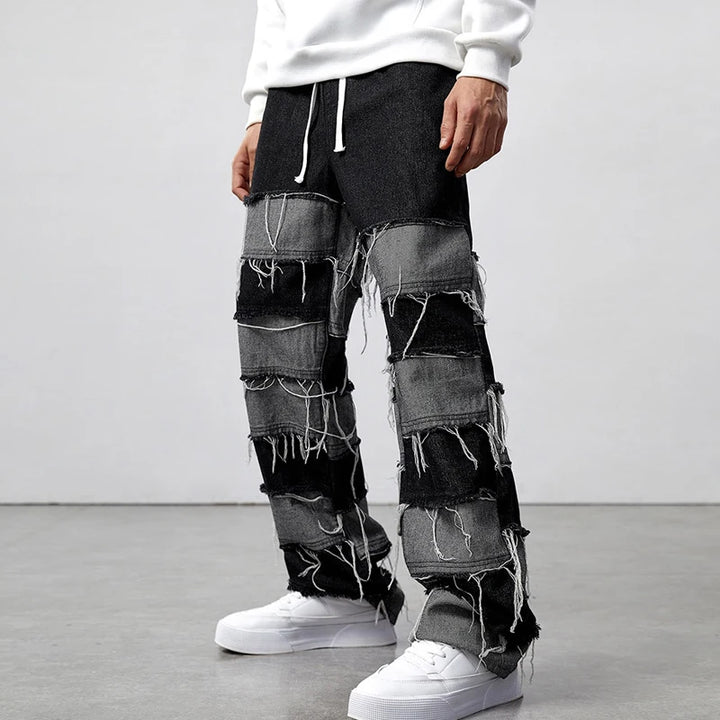 Y2K Whiskered Spliced Jeans
