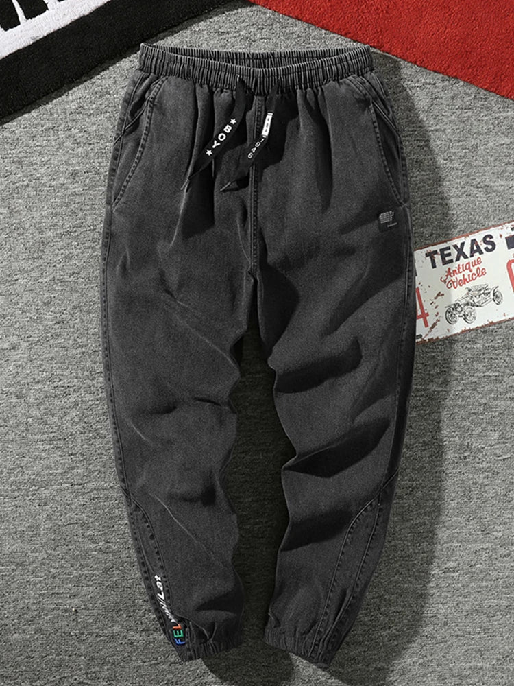 Stretch Cotton Streetwear Denim Pants