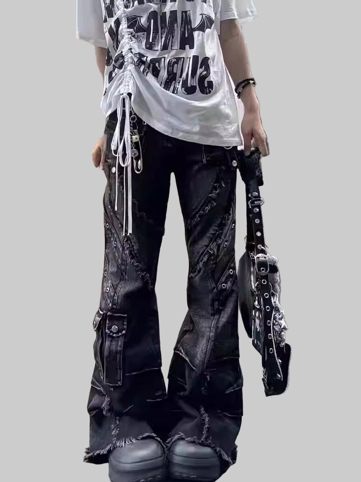 Y2K Gothic Trendy Straight-Leg Washed Unisex Jeans