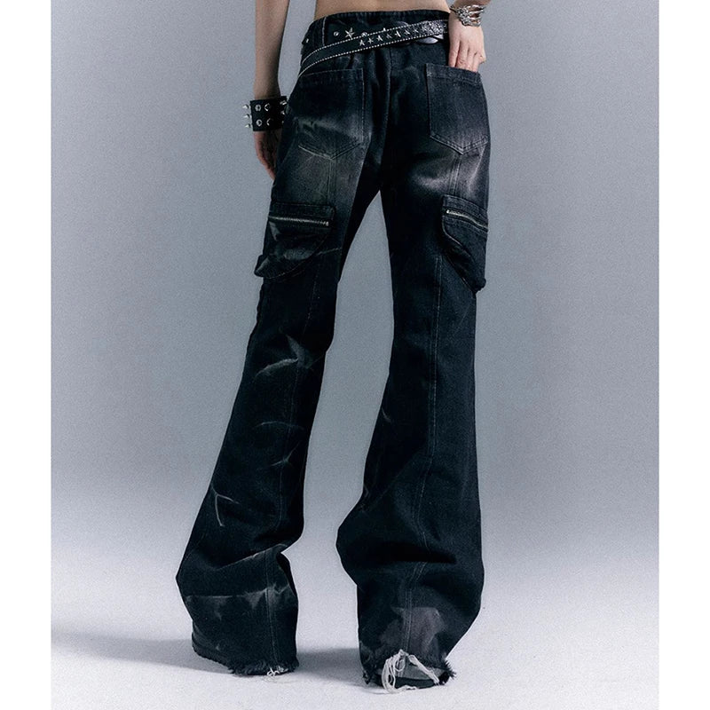 American Gothic flared grunge jeans