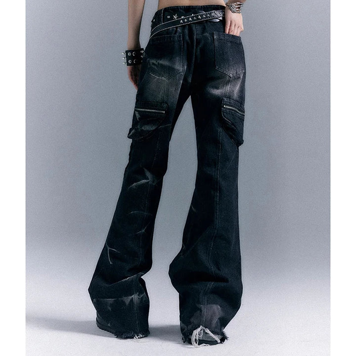 American Gothic flared grunge jeans