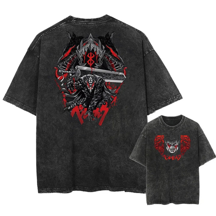 Japanese Anime Graphic Washed T-Shirt