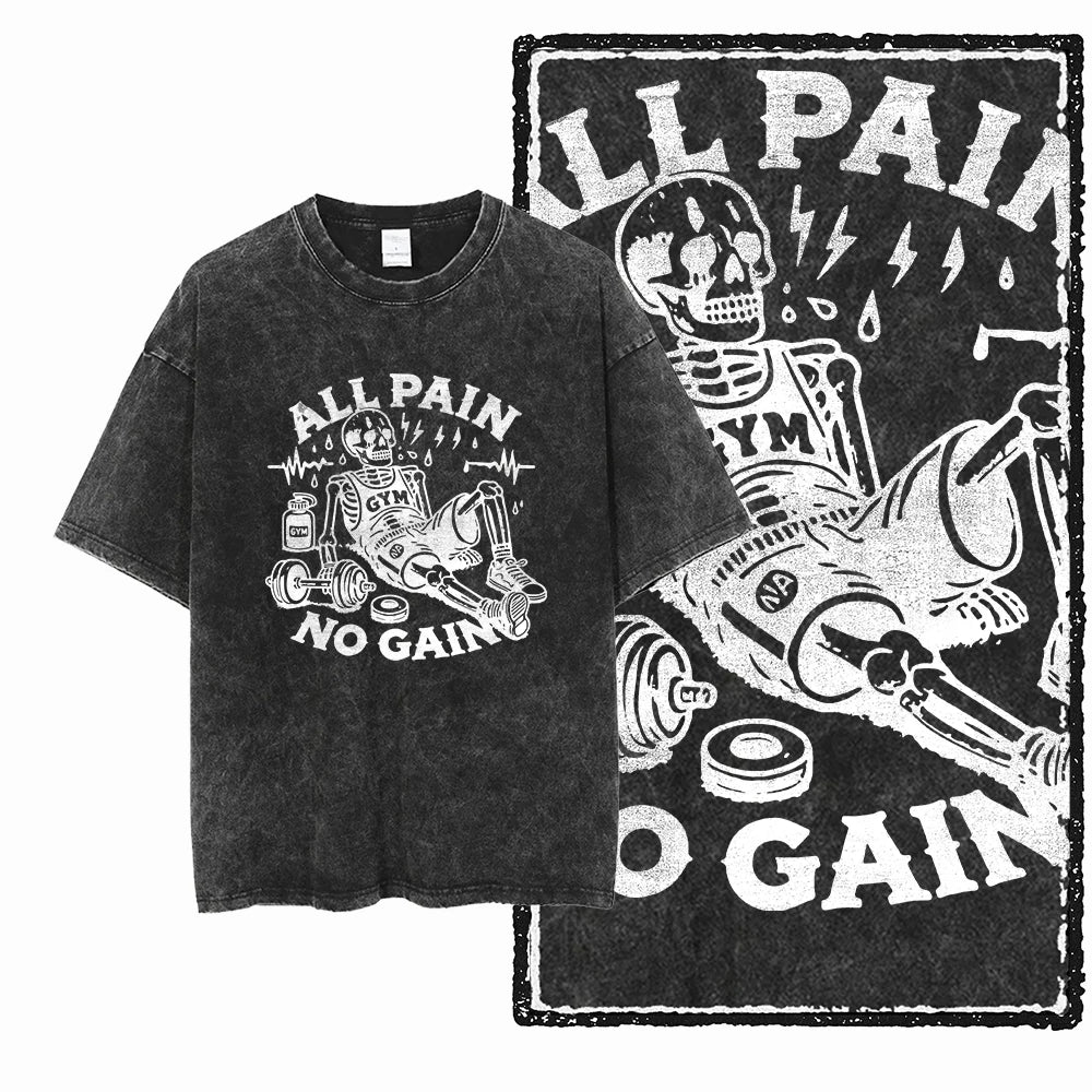 Skull Graphic Acid Washed Tees