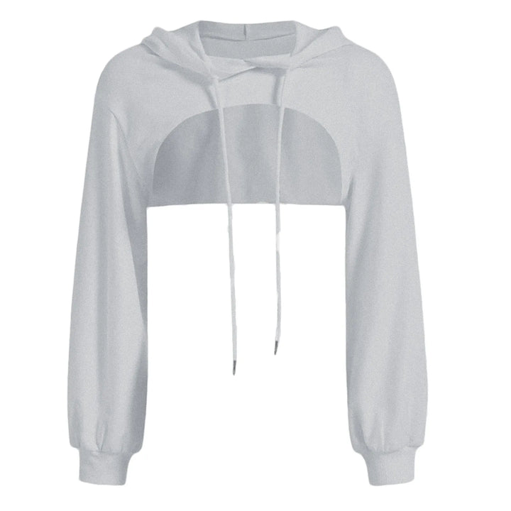 Irregular Cropped Long Sleeve Hoodie