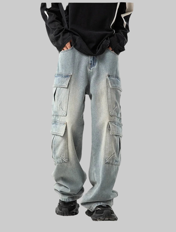 Multi pocket Hip Hop Streetwear Denim Jeans