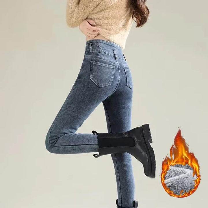 Chic Plush Thermal Straight Winter Jeans