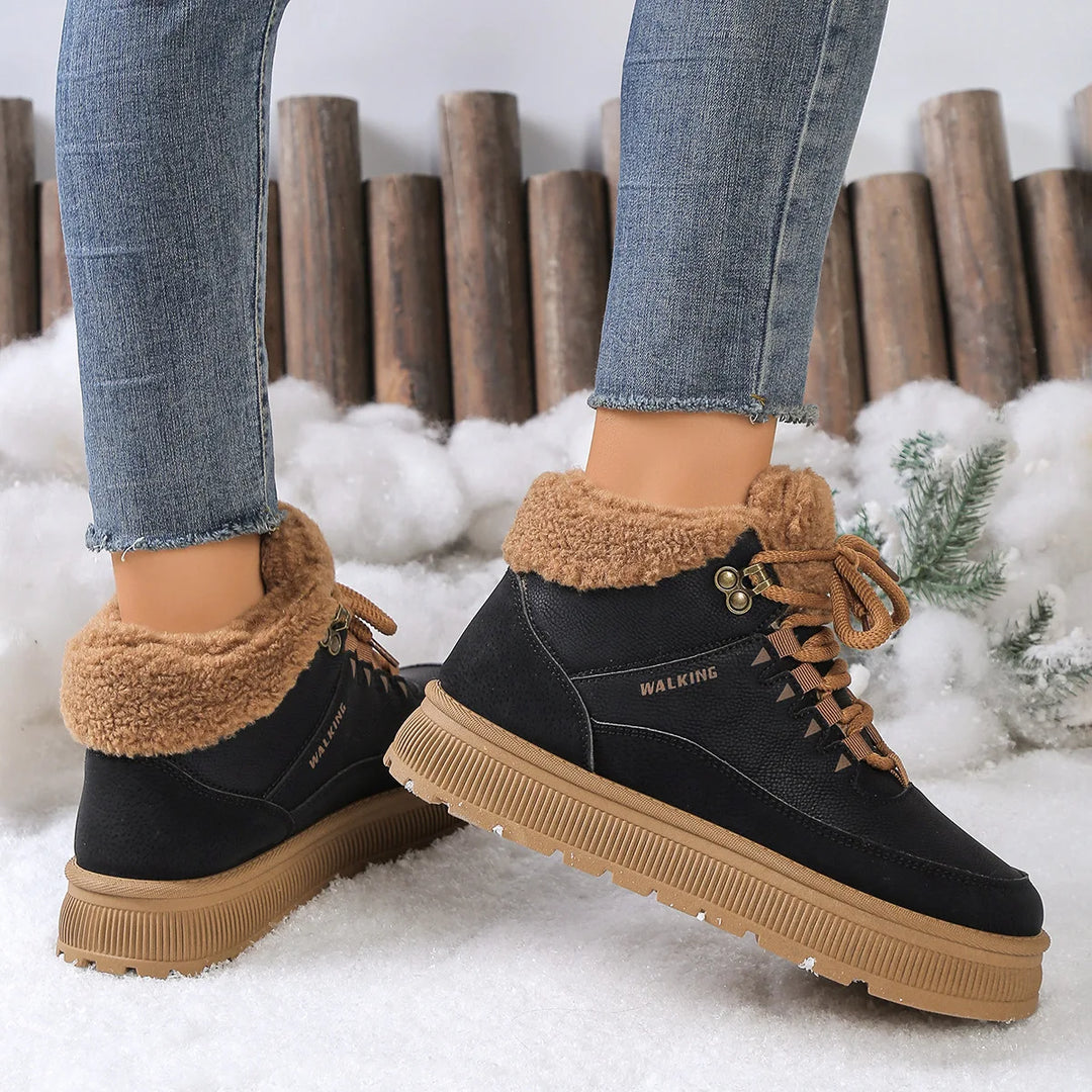 Thick Fleeced Round Toe Warm Winter Boots
