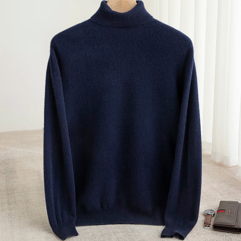 100% Merino Wool Turtleneck Pullover Sweater