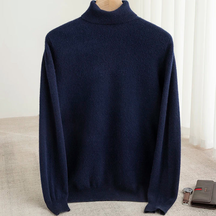 100% Merino Wool Turtleneck Pullover Sweater