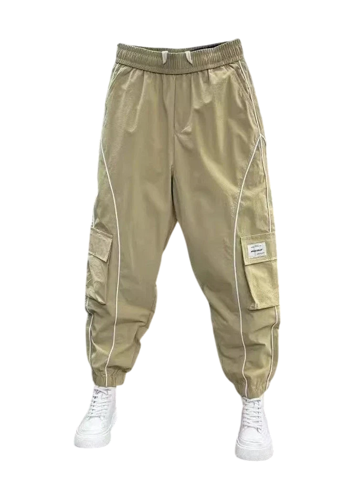 Spliced Cargo Pants - Wide Leg Design