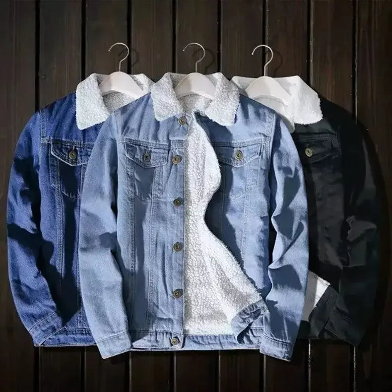 Trendy Winter Fleece-Lined Denim Jacket